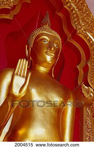 Thailand, Nakhon Pathom Phra Chedl, Front Angle Of Large Standing Buddha, Gold Statue View Large Photo Image Stock Photography - Thailand, Nakhon Pathom Phra Chedl, Front Angle Of Large Standing Buddha, Gold Statue. Fotosearch