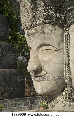 Thailand, Nong Khai, Profile Of A Weathered Statue. View Large Photo Image Stock Photo - Thailand, Nong Khai, Profile Of A Weathered Statue.. Fotosearch