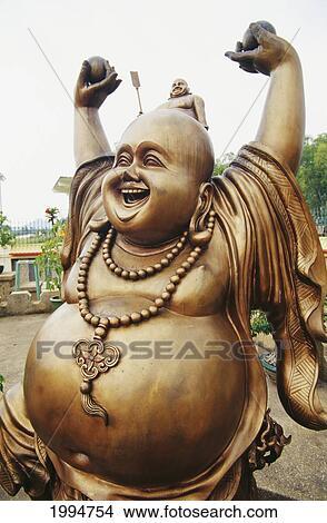 Picture - Thailand, Pattaya, Vihara Chian, Chinese Style Buddha, Fat And Happy.. Fotosearch