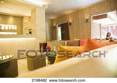 Stock Image - Thailand, Restaurant At Jim Thompson House; Bangkok. Fotosearch