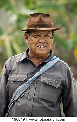 Picture - Thailand, Rural Chiang Mai, Local Thai Man.. Fotosearch