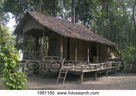 Thailand, Sakhon Nakkon, Traditional Isan Style Thatched Roof Home. View Large Photo Image Stock Photography - Thailand, Sakhon Nakkon, Traditional Isan Style Thatched Roof Home.. Fotosearch