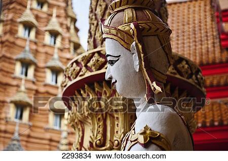 Picture - Thailand, Wat Tham Seu or Big Buddha Temple; Kanchanaburi. Fotosearch