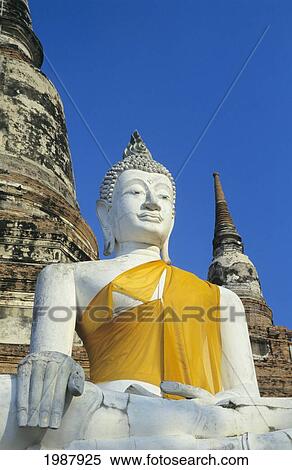 Thailand, Wat Yai Chai Mongkol, Low angle view of Sitting Budda; Sukhothai Historical Park View Large Photo Image Stock Photography - Thailand, Wat Yai Chai Mongkol, Low angle view of Sitting Budda; Sukhothai Historical Park. Fotosearch