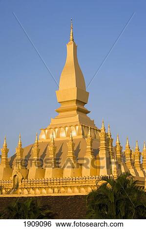 That Luang, Or Grand Stupa, Vientiane, Laos View Large Photo Image Stock Photograph - That Luang, Or Grand Stupa, Vientiane, Laos. Fotosearch