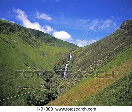 Stock Image - The 200' Grey Mares Tail, Near Moffat, Dumfries, Scotland. Fotosearch