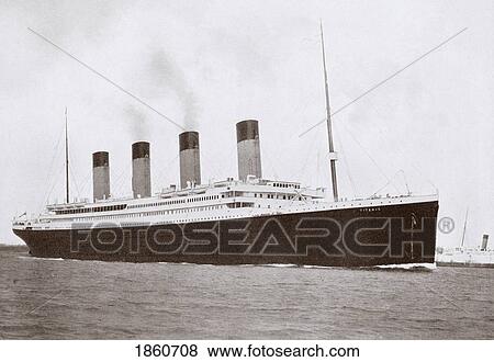 Stock Photo - The 46, 328 Tons Rms Titanic Of The White Star Line Which Sank At 2: 20 Am Monday Morning April 15 1912 After Hitting Iceberg In North Atlantic. Fotosearch