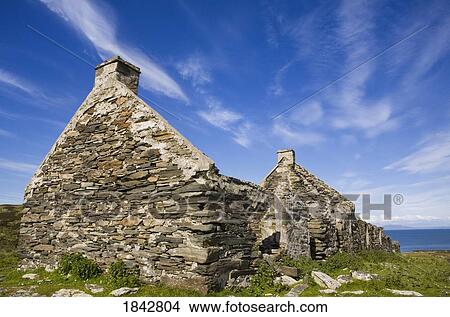Picture - The Abandoned Village; Riasg Buidhe, Colonsay, Island Of Colonsay, Scotland, Uk. Fotosearch