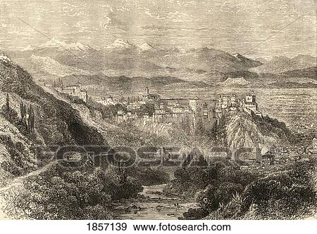 The Alhambra And General View Of Granada Spain View Large Photo Image Stock Photo - The Alhambra And General View Of Granada Spain. Fotosearch
