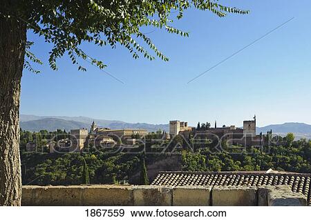 Stock Photo - The Alhambra Palace And Generalife Garden; Granada, Spain. Fotosearch