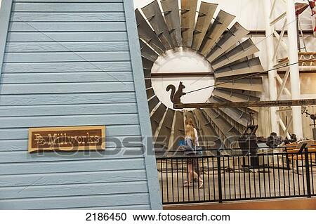 Stock Image - The American Wind Power Center For The American-Style Water Pumping Windmills, Lubbock, Texas, Usa. Fotosearch