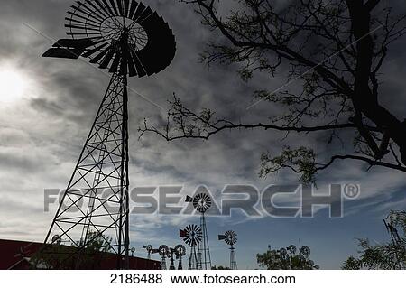 Stock Photo - The American Wind Power Center For The American-Style Water Pumping Windmills, Lubbock, Texas, Usa. Fotosearch