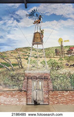 Stock Photography - The American Wind Power Center For The American-Style Water Pumping Windmills, Lubbock, Texas, Usa. Fotosearch