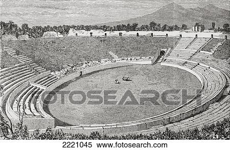 Stock Photography - The Amphitheatre, Pompeii, Naples, Italy In The Late 19Th Century. From Italian Pictures By Rev. Samuel Manning, Published C. 1890.. Fotosearch