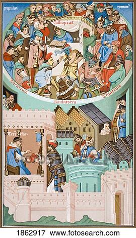 Stock Photo - The Ancient Theatre. After A Miniature From The 15Th Century Terence Of Charles Vi. From Science And Literature In The Middle Ages By Paul Lacroix Published London 1878. Fotosearch