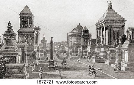 Stock Image - The Appian Way As It Would Have Appeared In Ancient Times. From The Book Harmsworth History Of The World Published 1908.. Fotosearch
