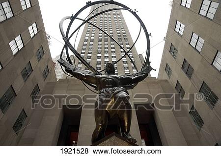 Stock Photo - The Atlas Statue At Rockefeller Center. Fotosearch