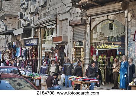 Stock Photo - The Balad Souk Market In The Heart Of Amman's Old City, Jordan, Middle East. Fotosearch