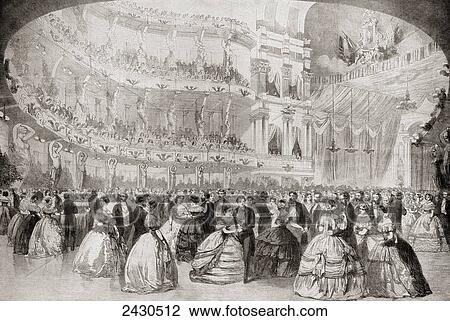 Stock Image - The ball at the Academy of Music in New York during Albert Edward, Prince of Wales, 1841. Fotosearch