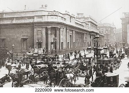 Stock Photo - The Bank Of England, Threadneedle Street, London, England In The Late 19Th Century. From London, Historic And Social, Published 1902.. Fotosearch