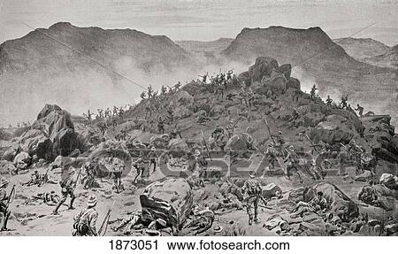 Stock Image - The Battle Of Belmont, 23 November 1899, Bayonet Attack By The Scots And Grenadier Guards. From The Book South Africa And The Transvaal War By Louis Creswicke, Published 1900. Fotosearch