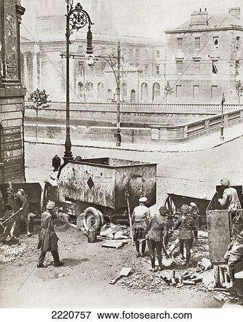 The Battle Of Four Courts, Dublin, Ireland During The Irish Civil War In 1922. From The Story Of 25 Eventful Years In Pictures, Published 1935. View Large Photo Image Stock Photo - The Battle Of Four Courts, Dublin, Ireland During The Irish Civil War In 1922. From The Story Of 25 Eventful Years In Pictures, Published 1935.. Fotosearch