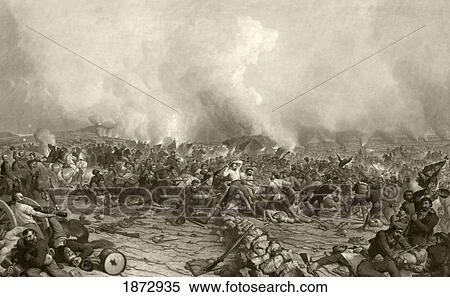 Stock Photography - The Battle Of Gettysburg, July 1 To 3, 1863. After A 19Th Century Print Engraved By John Sartain From A Painting By P. F. Rothermel.. Fotosearch
