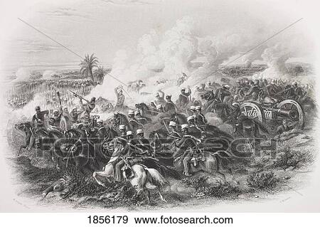 Stock Photo - The Battle Of Moodkee India 1845. From The Book Gallery Of Historical Portraits Published C. 1880.. Fotosearch