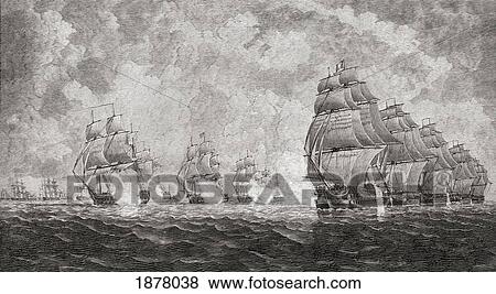 Stock Photo - The Battle Of Pulo Aura, 1804. From The Book Short History Of The English People By J. R. Green Published London 1893.. Fotosearch