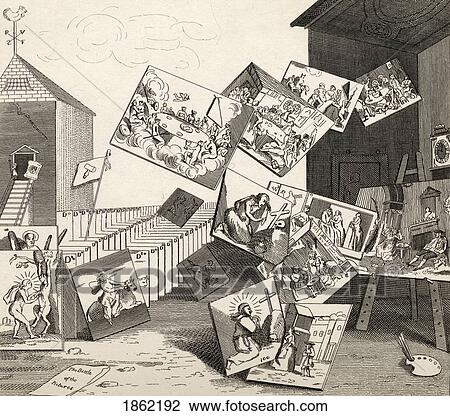 The Battle Of The Pictures From The Works Of Hogarth Published London 1833 View Large Photo Image Stock Image - The Battle Of The Pictures From The Works Of Hogarth Published London 1833. Fotosearch