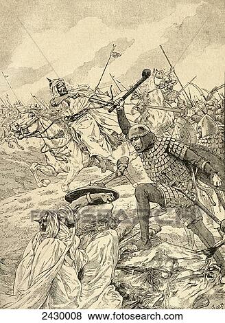 The Battle of Tours aka The Battle of Poitiers, 732. From Agenda Buvard du Bon Marche published 1917. View Large Photo Image Stock Photo - The Battle of Tours aka The Battle of Poitiers, 732. From Agenda Buvard du Bon Marche published 1917.. Fotosearch