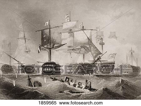 The Battle Of Trafalgar. Engraved By A. H. Payne Painted By C. Graham. From England's Battles By Sea And Land By Lieut Col Williams, The London Printing And Publishing Company Circa 1890S View Large Photo Image Stock Photography - The Battle Of Trafalgar. Engraved By A. H. Payne Painted By C. Graham. From England's Battles By Sea And Land By Lieut Col Williams, The London Printing And Publishing Company Circa 1890S. Fotosearch