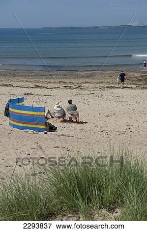 Stock Photo - The beach at Manorbier. Once described as 'the pleasantest place in Wales'. Pembrokeshire. Wales. Cymru. UK. United Kingdom.. Fotosearch