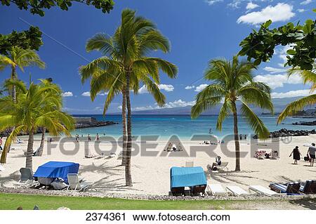 Stock Image - The Beach Club at Mauna Lani; Big Island, Hawaii, United States of America. Fotosearch