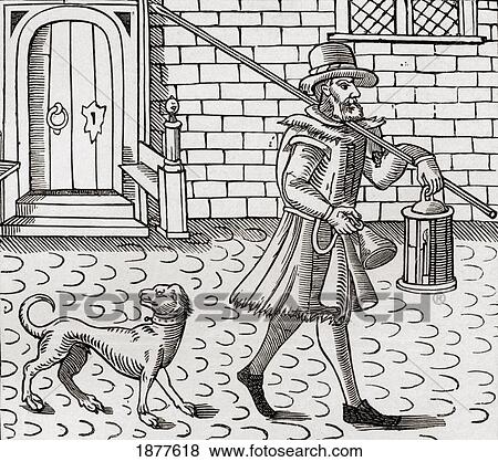 Stock Photo - The Bellman Of London, 1616. From The Book Short History Of The English People By J. R. Green Published London 1893.. Fotosearch