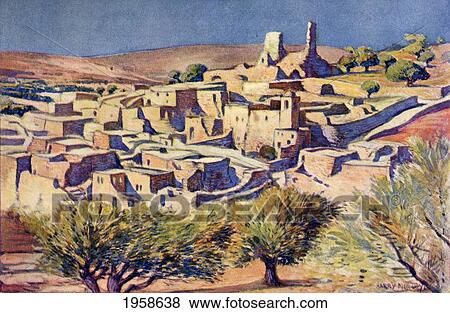 Stock Photo - The Biblical Village Of Bethany, Near Jerusalem, Palestine Home Of Martha, Mary And Lazarus. From A Book Of Modern Palestine By Richard Penlake Published C. 1910.. Fotosearch