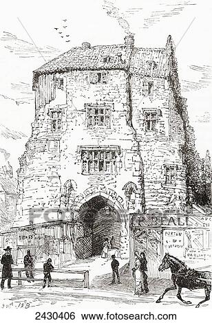 The Black Gate, the fortified gatehouse of The Castle, Newcastle-upon-Tyne, England in the 19th century. From Cities of the World, published c. 1893. View Large Photo Image Stock Photograph - The Black Gate, the fortified gatehouse of The Castle, Newcastle-upon-Tyne, England in the 19th century. From Cities of the World, published c. 1893.. Fotosearch