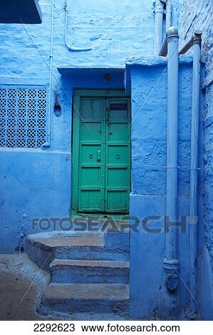 Stock Image - The Blue town Jodphur Rajasthan India. Fotosearch