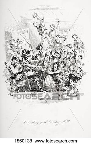 Stock Photo - The Breaking Up At Dotheboys Hall. Illustration From The Charles Dickens Novel Nicholas Nickleby By H. K. Browne Known As Phiz. Fotosearch
