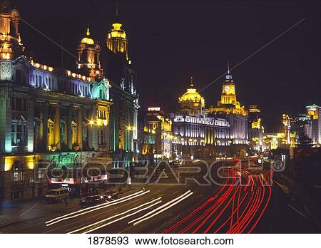 Stock Image - The Bund At Night. Fotosearch