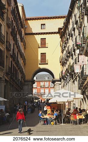 Picture - The Calle Toledo Entrance To The Plaza Mayor; Madrid Spain. Fotosearch