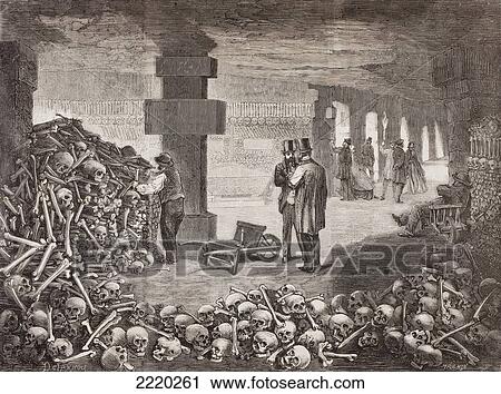 The Catacombs Of Paris Or Catacombes De Paris, Paris, France In The Mid 19Th Century. From L'univers Illustre Published 1866. View Large Photo Image Stock Image - The Catacombs Of Paris Or Catacombes De Paris, Paris, France In The Mid 19Th Century. From L'univers Illustre Published 1866.. Fotosearch