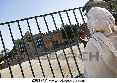 Stock Photo - The chapel of the Tablet/Ark of the Covenant at The Church of Our Lady Mary of Zion, the most important Church in Ethiopia; Axum, Tigray, Ethiopia. Fotosearch