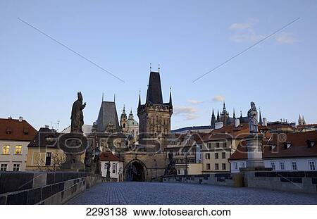 The Charles Bridge at dawn, Prague, Czech Republic, Europe View Large Photo Image Stock Photo - The Charles Bridge at dawn, Prague, Czech Republic, Europe. Fotosearch
