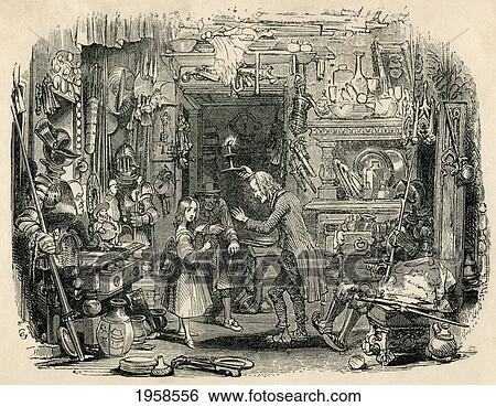 Stock Photograph - The Child's Return. From The Old Curiosity Shop By Charles Dickens.. Fotosearch