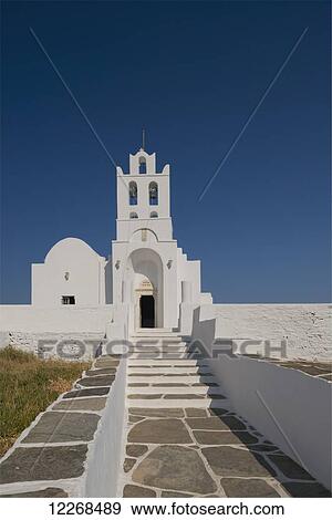 Stock Photo - The Chrysopiyi Monastery; Sifnos, Cyclades, Greek Islands, Greece. Fotosearch