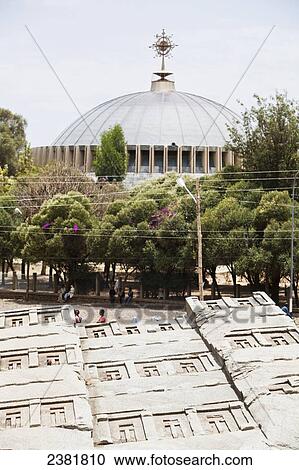 Stock Image - The Church of Our Lady Mary of Zion, the most important Church in Ethiopia; Axum, Tigray, Ethiopia. Fotosearch