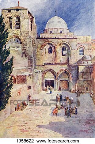 Stock Image - The Church Of The Holy Sepulchre, Jerusalem, Palestine, Circa 1910. From A Book Of Modern Palestine By Richard Penlake Published C. 1910.. Fotosearch