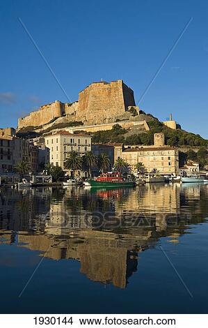 The citadel and harbour of Bonifacio. Corsica. France. View Large Photo Image Picture - The citadel and harbour of Bonifacio. Corsica. France.. Fotosearch