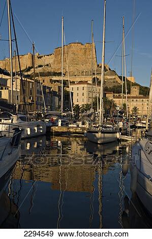 The citadel and harbour of Bonifacio. Corsica. France. View Large Photo Image Stock Photo - The citadel and harbour of Bonifacio. Corsica. France.. Fotosearch